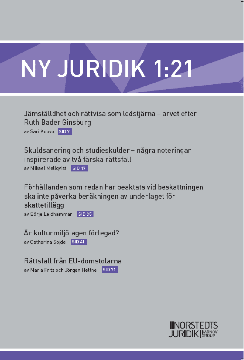 Ny Juridik 1:21 – Norstedts Juridik